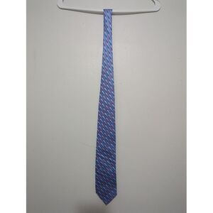 Comfort Zone Roffe Accessories NYC Mens Blue Silk Geometric‎ Block Necktie Tie